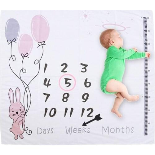 1 Set Baby Monthly Record Growth Milestone Blanket Newborn Photography Props Kit