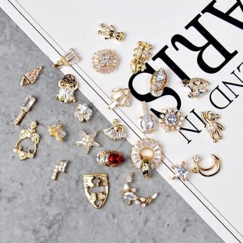 10pcs Zircon gemstone Nail art jewelry alloy nails decoration top-shining zircon rhinestone Manicure zircon diamond nail Charms