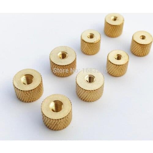 10pcs Brass Copper Cylindrical Adjusting Knurled Thumb Nut Pinapple Pattern Thumbnut for Air Water Cooling Fan PC Case Model DIY