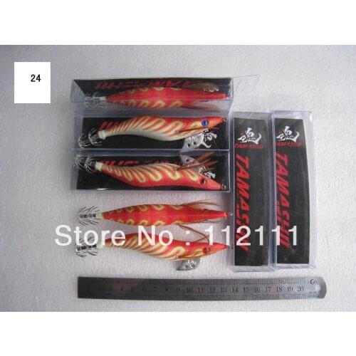 10pcs fishing lure, squid jigs , 3.5#,13.5cm,22g, packed with plastic box with card(NO.24)