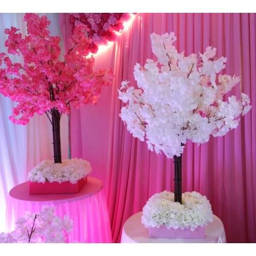100 cm tall wedding centerpieces flowers , White simulation tree/ Simulation of cherry trees/ wedding decorations store