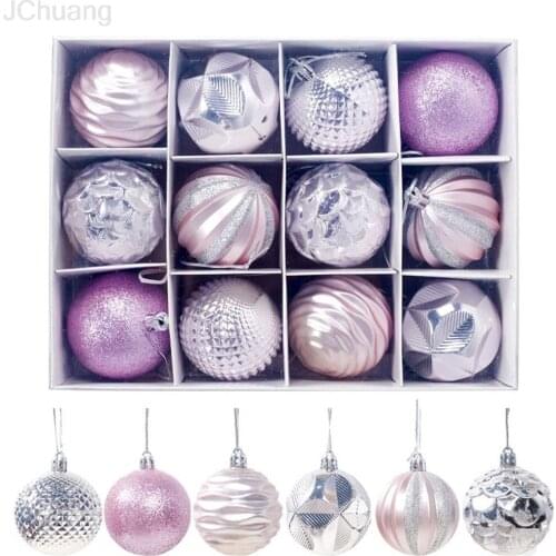 12Pcs Christmas Tree Decoration Ball 6cm Buble Xmas Party Hanging Ball Christmas Ball Decorations For Home Набор Елочных Игрушек