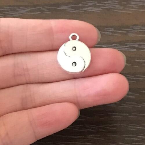 12PCS DIY Jewelry Yin Yang Charms Zinc Alloy Yinyang Pendant for Charm Bracelet Necklace Earrings Zipper Pull Book Mark