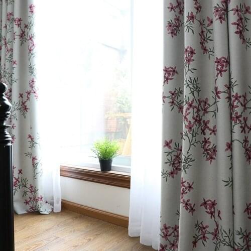 2021 Flower Branches High-precision Printed Full Blackout Curtains Finished Curtains for Living Dining Room Bedroom
