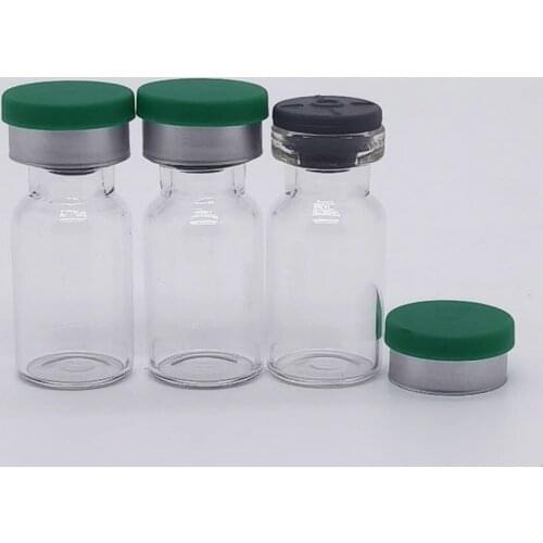 50pcs/lot 2ml Mini Clear Medicine Injection Glass Bottle With Flip Off Cap Empty Experimental Test Bottle Containers