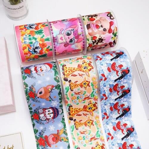 DIY Cartoon Animals Printed Grosgrain Ribbon For Craft Supplies Sewing Accessories 5 Yards. 46129