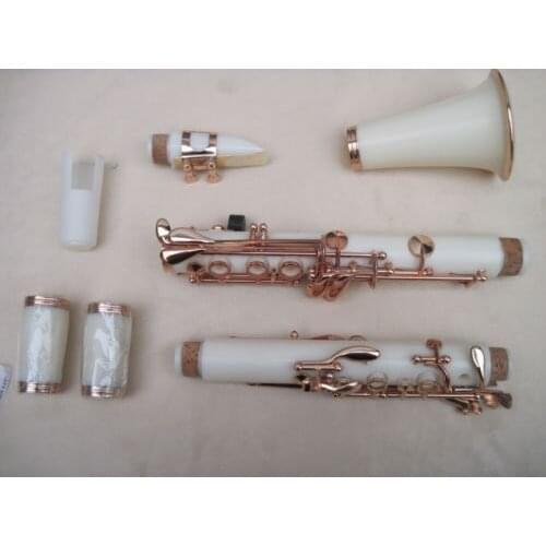 White Clarinet kit Bb 17 key plating Nickel key