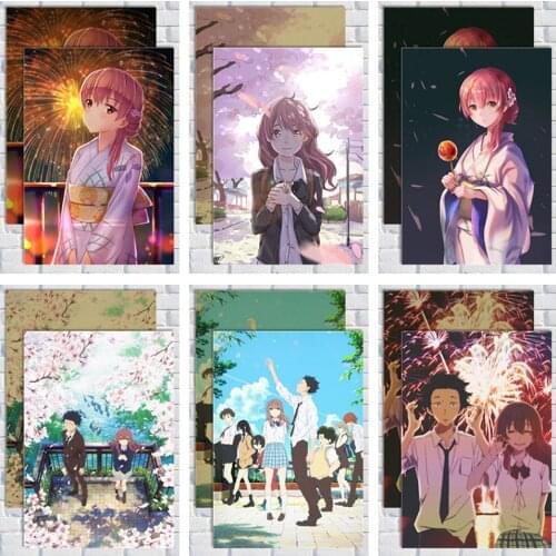 A Silent Voice Japan Cartoon Movie Poster Kraft Paper Retro Poster Wall Sticker Decorative Painting Home Decoration