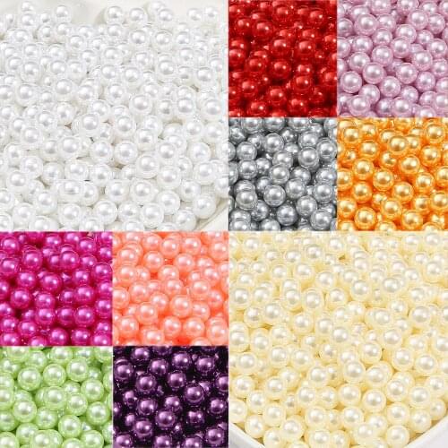 10mm Beautiful No hole Beads Acrylic Round Pearl Loose Beads DIY Jewelry Beads for Jewelry Making