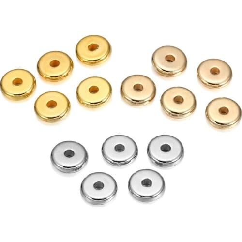 Jewelry Findings 50pcs Charm Spacer Beads Wheel Bead Flat Round Loose Beads For DIY Jewelry Making Supplies Accessories