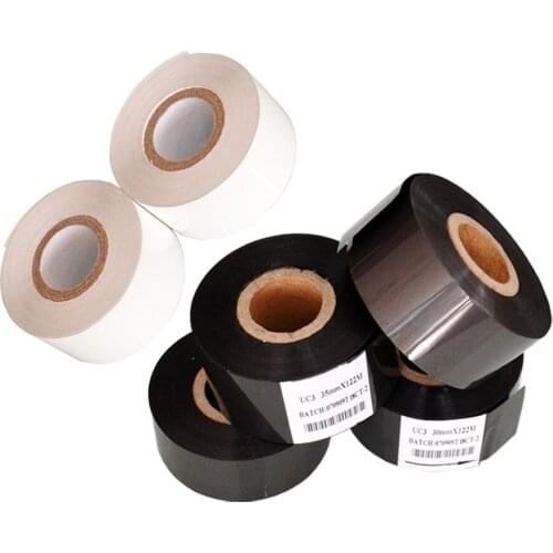 Black Width 35mm length 122m hot roll for batch coding for packing bags