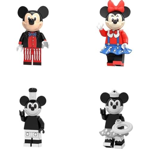 Disney Original Mickey Mouse Friends Toy Brick Minnie Donald Duck Daisy Goofy Building Block 5cm