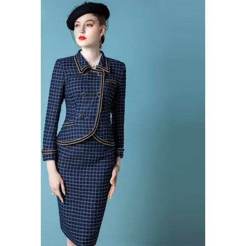 High End Celebrities Small Fragrance Suit Foreign Style 2020 New Autumn And Winter Temperament Coarse Flower Suit Skirt