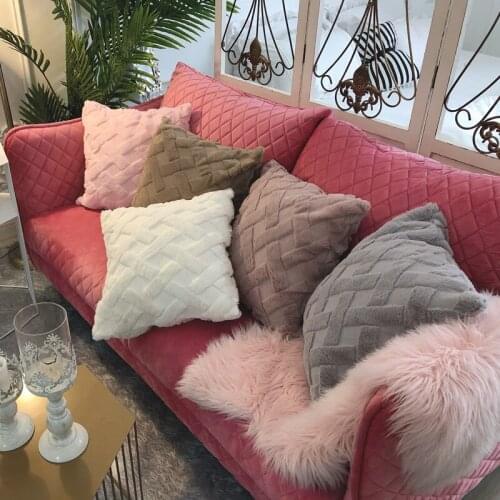 Lattice geometry pillow Soft velvet Dutch cushion covers solid color decoration pillowcases for home sofa decoration