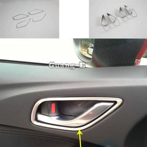 Car Body styling Cover Sticker Trim Door Inner Handle Bowl Frame Lamp 4pcs For Mazda6 Mazda 6 Atenza 2017 2018 2019