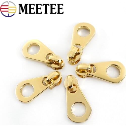 10/20pcs Lightgold Zipper Sliders for 5# Sewing Nylon Zippers DIY Zip Head Bag Pocket Repair Kits Replacement Tailor Tools