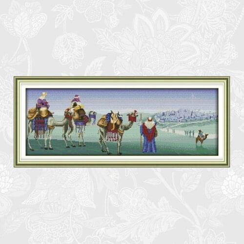 Ship of The Desert Patterns 11CT 14CT Counted Printed Canvas DMC Cross Stitch Kits Embroidery Needlework Home Decoration