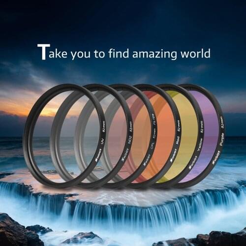 6 in 1 52mm/58mm ND UV CPL Lens Filter Set + Filter Adapter Ring for GoPro HERO 6 5 4 3+ 3 Waterproof Case