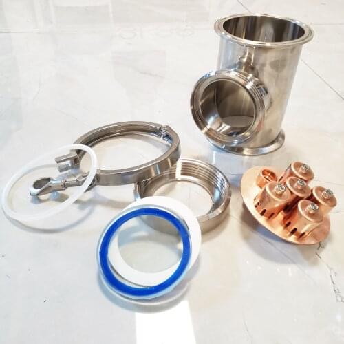 HOOLOO SS304 Copper Bubble Plate Set Distillation 3" Tri-clamp/4" 102mm Flange OD119mm Stainless Bubble Board For Distillation