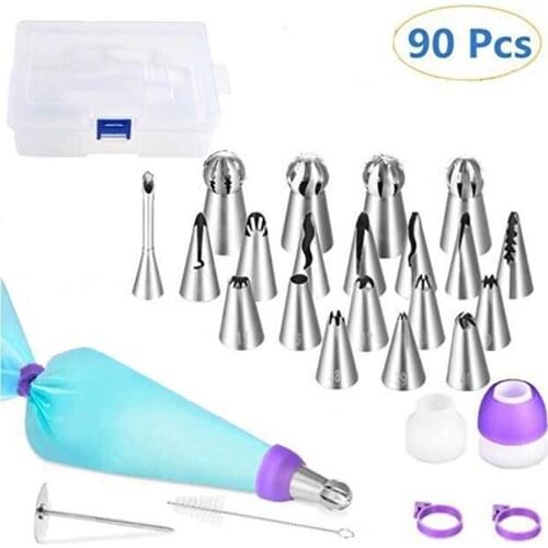 Stainless Steel Torch Nozzle Puff Decorating Mouth Reusable Bag Cake Plastic Box DIY Cake Decorating Cream Cakes Pan Baking Tool