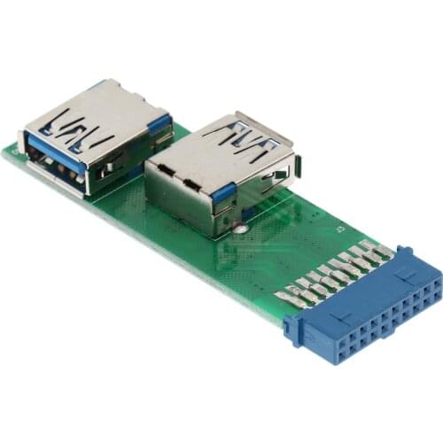 Premium USB 3.0 20Pin Header to 2x USB 3.0 Port Adapter Converter Board