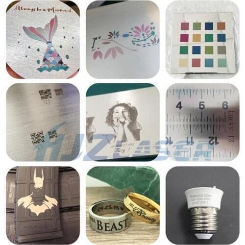 HJZ Industrial power optional laser engraving printer date logo flying fiber laser marking machine for metal