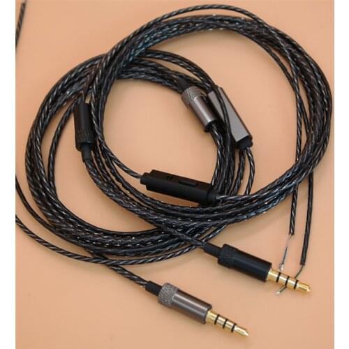 Diy earphone wire with mic 18 core copper wire 1pcs