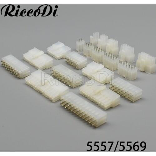 10-20Set 5557 5569 2 4 6 8 10 12 14 16 18 20 22 24 4.2mm Straigh Angle Wire To PCB Board Connector Mini-Fit Jr. Power Connectors