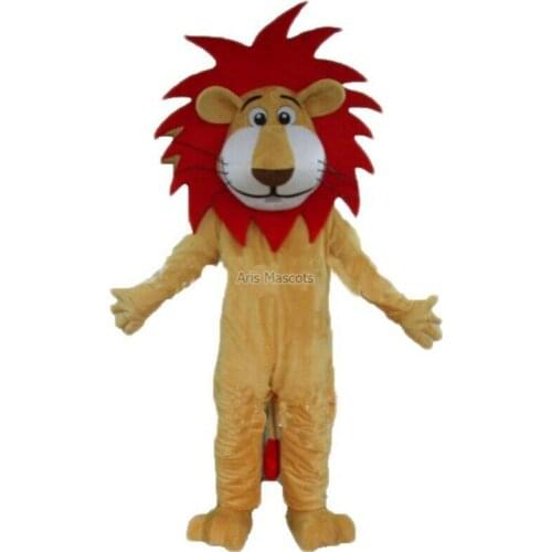 Happy Carnival Mascot Halloween Cartoon Redhead Lion Cosplay Performance Costume Adult Use Birthday Advertising Parade Set
