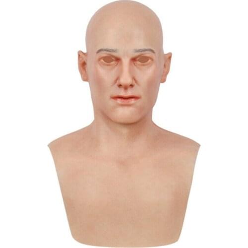 Silicone Young Man Mask Handmade Headwear Transgender Realistic Skin Crossdresser Cosplay Sexy Male Halloween Party Supplies