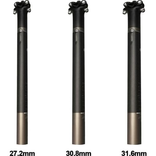TOSEEK 3K Matte Full Carbon Fiber Bicycle Seatpost Superlight MTB Road Bike Cycling Seat Post Parts 27.2/30.8/31.6 x 350/400 MM