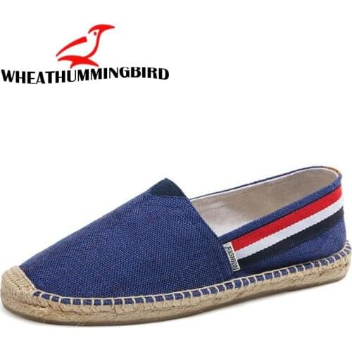 Brand Summer Male Linen breathable Casual driving shoes Embroidery Canvas Espadrilles Shoes Men Loafers Fisherman LA-19