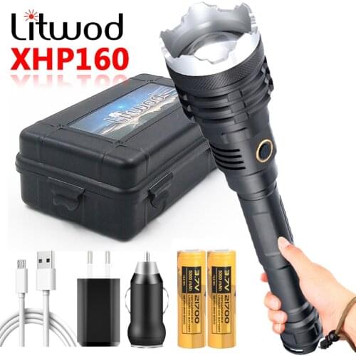 XHP160.2 1000000LM The Most Brightest 16-Core Led Flashlight Power Bank 10000mah Torch Usb Rechargeable 21700 Battery Zoomable