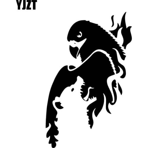 YJZT 10.8CM*17CM Hawks And Wolves Creative Decoration Car Door Vinyl Decal Car Sticker Black/Silver C4-1221