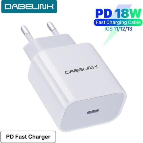 DABELINK PD 18W Quick Charge QC4.0 3.0 QC USB Type C Fast Charging Charger For iPhone 11 12 Pro Max Xiaomi Redmi Samsung Apple