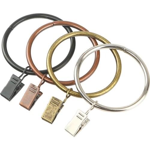 10pcs/lot Curtain Accessories Clip + Ring Curtain Rod Roman Ring Curtain Clip Stainless Steel Window Decoration Tools E11697