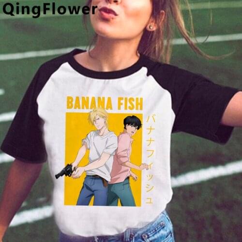 Graphic Banana Fish Casual T Shirt Men Aesthetic Cute Anime 90s T-shirt Unisex Funny Cartoon Tshirt Hip Hop Top Tees Shirt Male