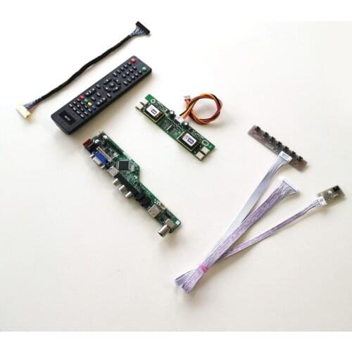 For M170EG02 V3 V6 LCD panel monitor keyboard+Remote+Inverter VGA USB AV RF T.V56 drive card board LVDS 4CCFL 30Pin DIY kit