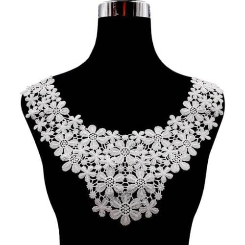 37cmX28cm Neckline Lace Fabric 1Pcs White Black DIY Sewing On Handmade Womens Clothing Fashion Accessories Applique