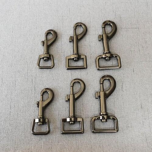 100 Pcs/Pack 15mm 20mm 25mm Gun Black Metal Swivel Clasp Seat Belt Buckle Clip Loop Snap Hook For Dog Pet Leads Leash Hardware