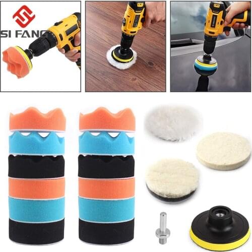 19Pcs Car Polishing Waxing Sponge Wheel Polishing Disc Kit Set 3inch M10 Sponge Disc Pad For Car Polisher Polishing Buffing Auto