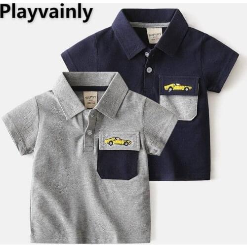 2021 Summer Baby Short Sleeve T-shirt Cotton Childrens Summer pocket embroidery polo shirt Boys Clothes E4083