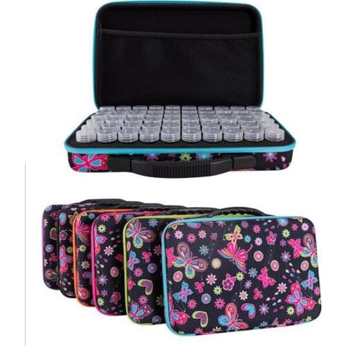 2021 new 60 Bottles Butterfly diamond mosaic sale drill Storage Box Diamond Painting drill Box Tool diamond art Hand Bag Zipper