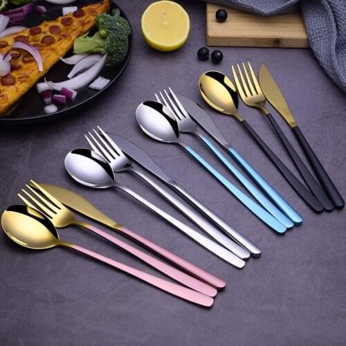 304 Stainless Steel Reusable Cutlery Set Steak Knife Kitchen Knives Spoons And Forks Set Tableware 1PC