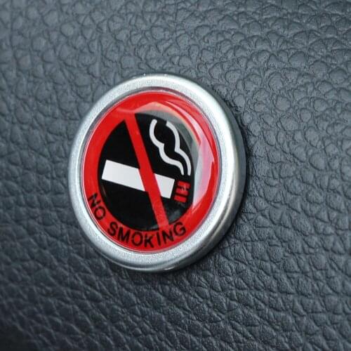 Aluminum car styling No smoking logo car stickers for Toyota Camry Corolla RAV4 Yaris Highlander/Land Cruiser/PRADO Vios All Car