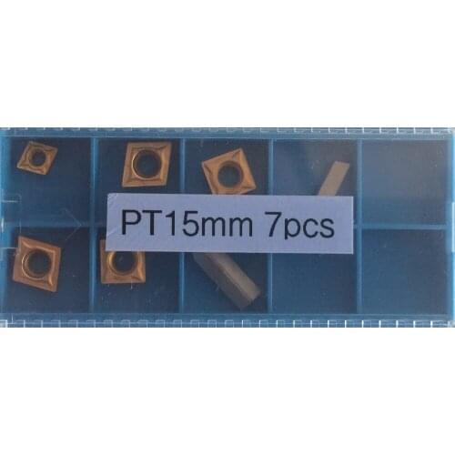 Free shipping Insert 7pcs/set for 15mm tincoated indexable carbide turning tool set