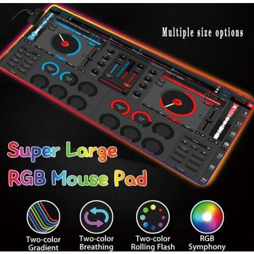 Mairuige Printing DJ Mixer Game RGB Big Mouse Pad Player Big Mouse Pad Computer Mouse Pad LED Backlit Keyboard Desktop Pad