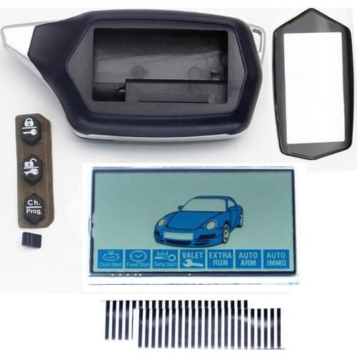 Russian version C9 case keychain +LCD display flexible cable for starline C9 lcd two way car remote controller auto alarm system