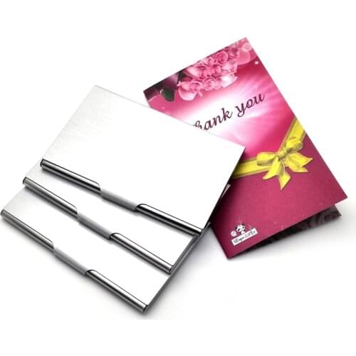 Stainless steel credit card case 20pcs a lot wallet purse personalised corporate gifts with your text and website laser engraved