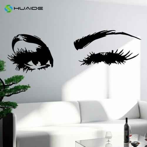 Girl Wall Decals Sexy Eyes With Long Lashes Beauty Salon Vinyl Decal Sticker Mural Art Make Up Stickers Cosmetics Poster A138